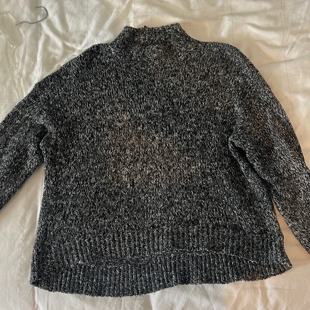Black grey and white turtle neck style sweater